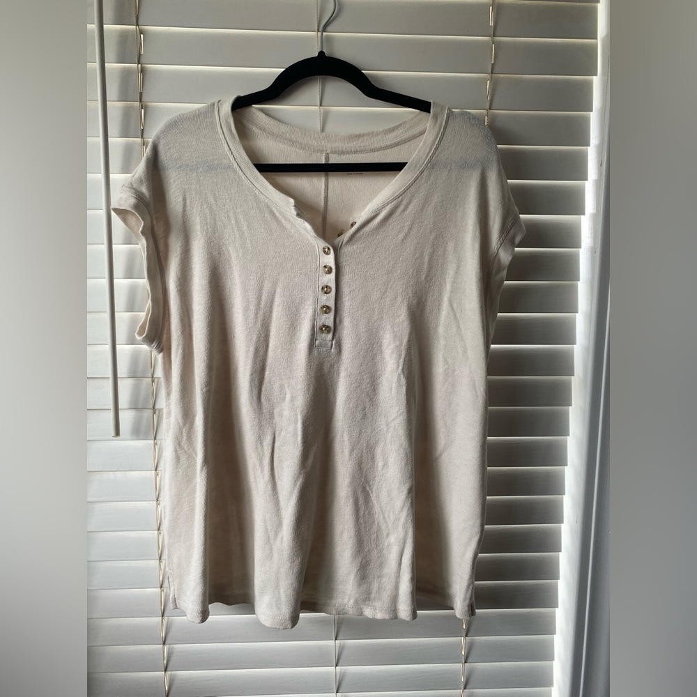 Accepting Offers- Lane Bryant Women's Cream Button-Front Top